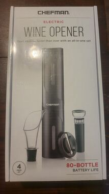Chefman Electric Wine Opener 4 Piece Gift Set Factory Sealed NIB